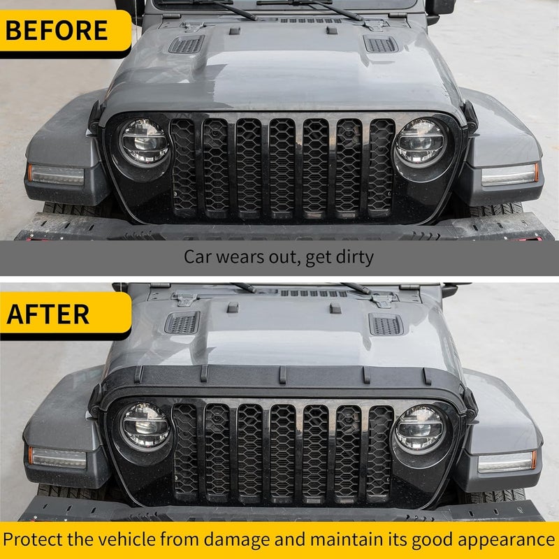 Maxzina TPE Hood Protector Compatible with 2020+ Jeep Gladiator JT 2018+ Jeep Wrangler JL Hood Shield TPE Hood Deflector Hood Guard for 2025 2026 Gladiator Wrangler JL Accessories - Image 2